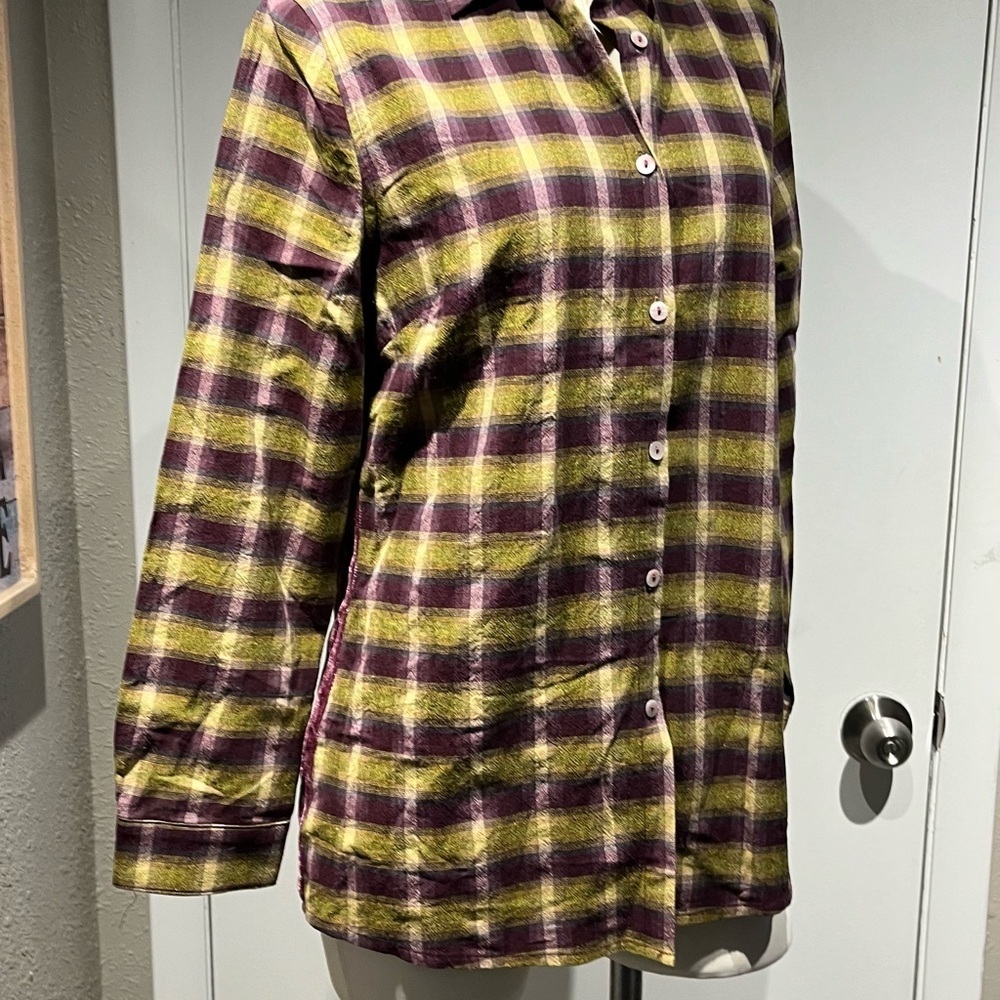 Paparazzi Plaid and Embroidered Velvet Blouse - Picture 3 of 14